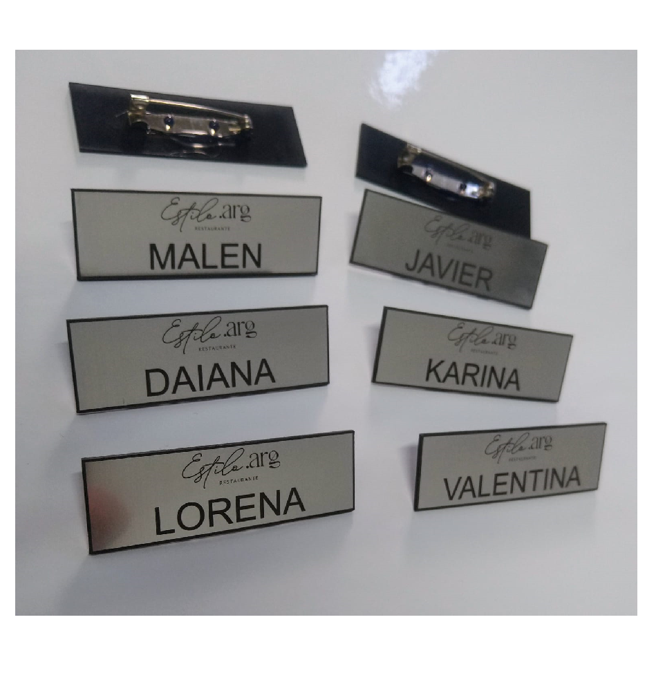 Identificadores Acrilico C/Grabado Laser ESTILO ARG