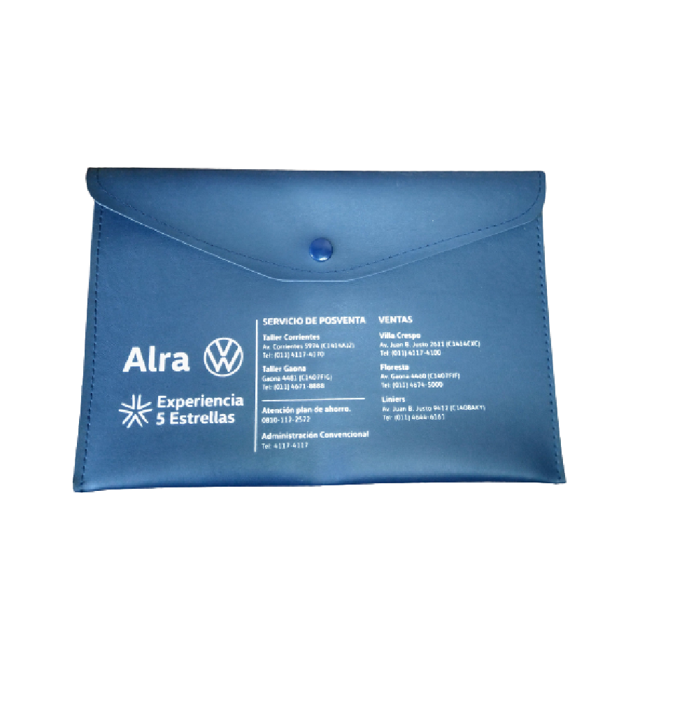 Portadocumentos Simil Cuero Azul