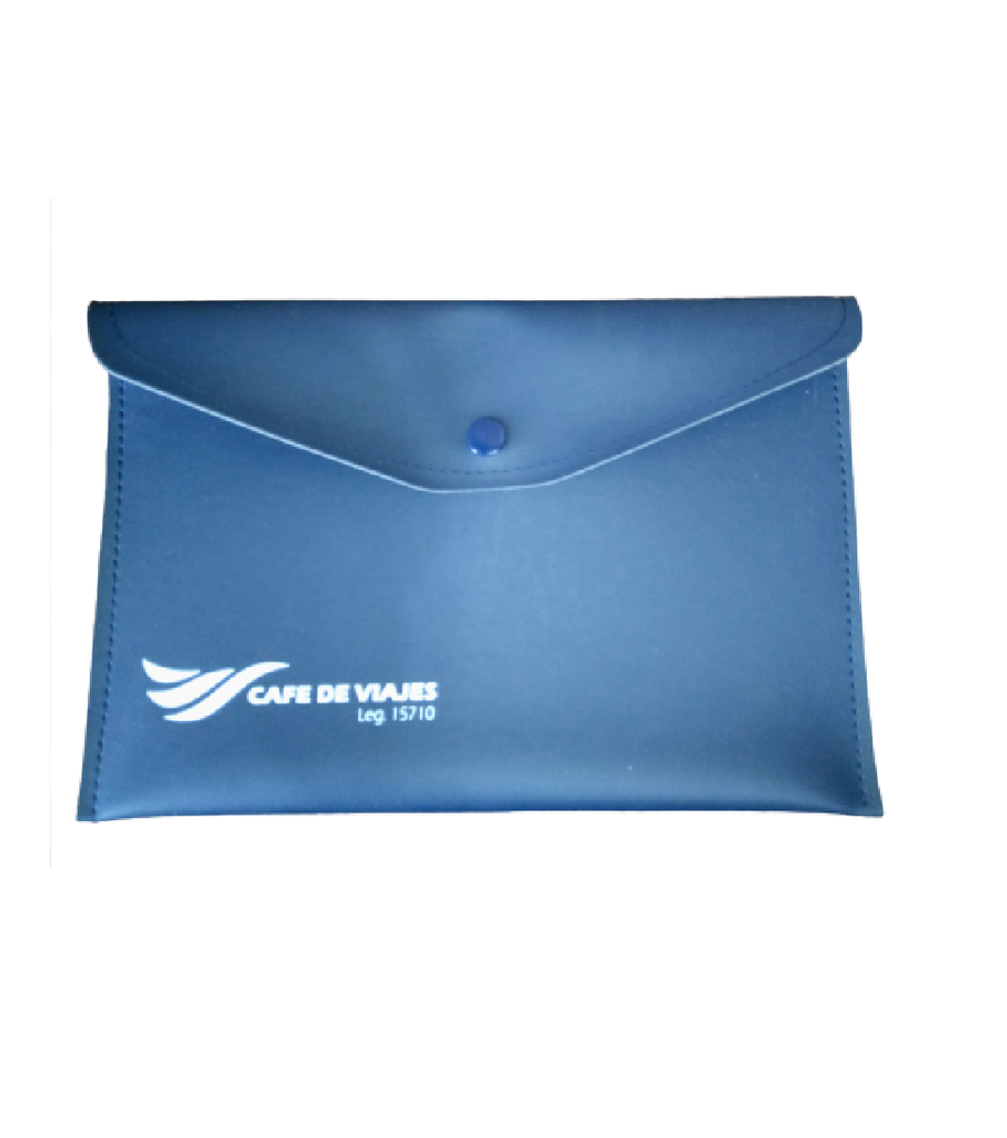 Portadocumento Simil Cuero Grande Azul