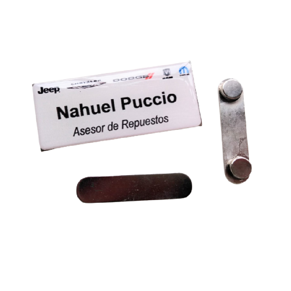 Identificador NameTag Doble Iman 70×30