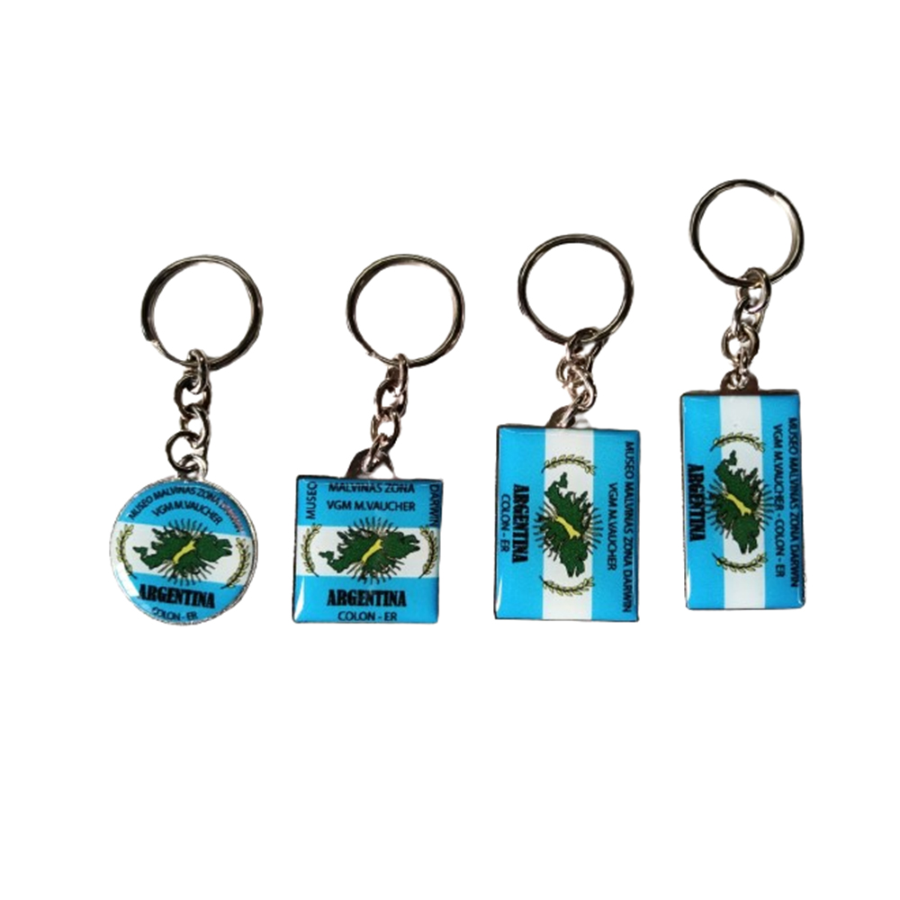 Llaveros Metálicos Con Cadena y Dome Frente. Varios Formatos