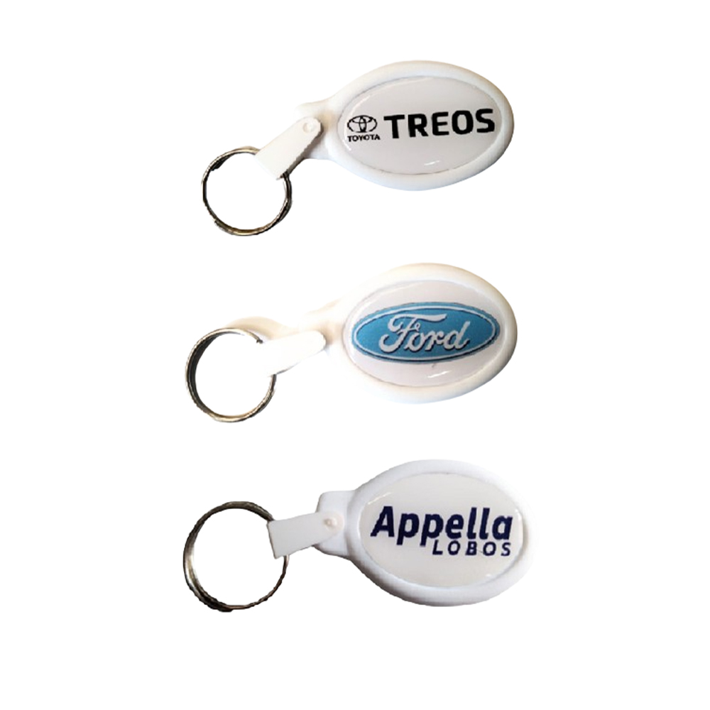 Llavero Plástico Blanco C/Doble Dome